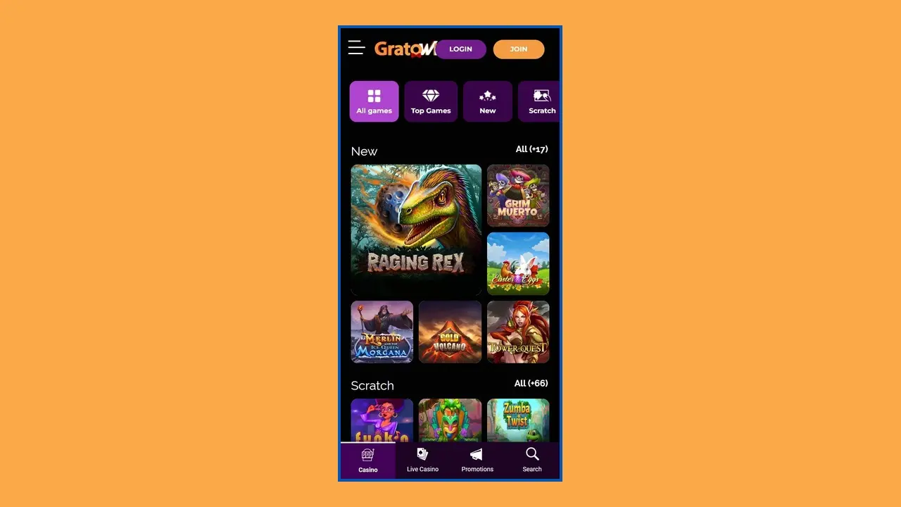 Gewinne in der mobilen Version von Gratowin werden mit den gleichen Methoden wie die Kontoauffüllung ausgezahlt.